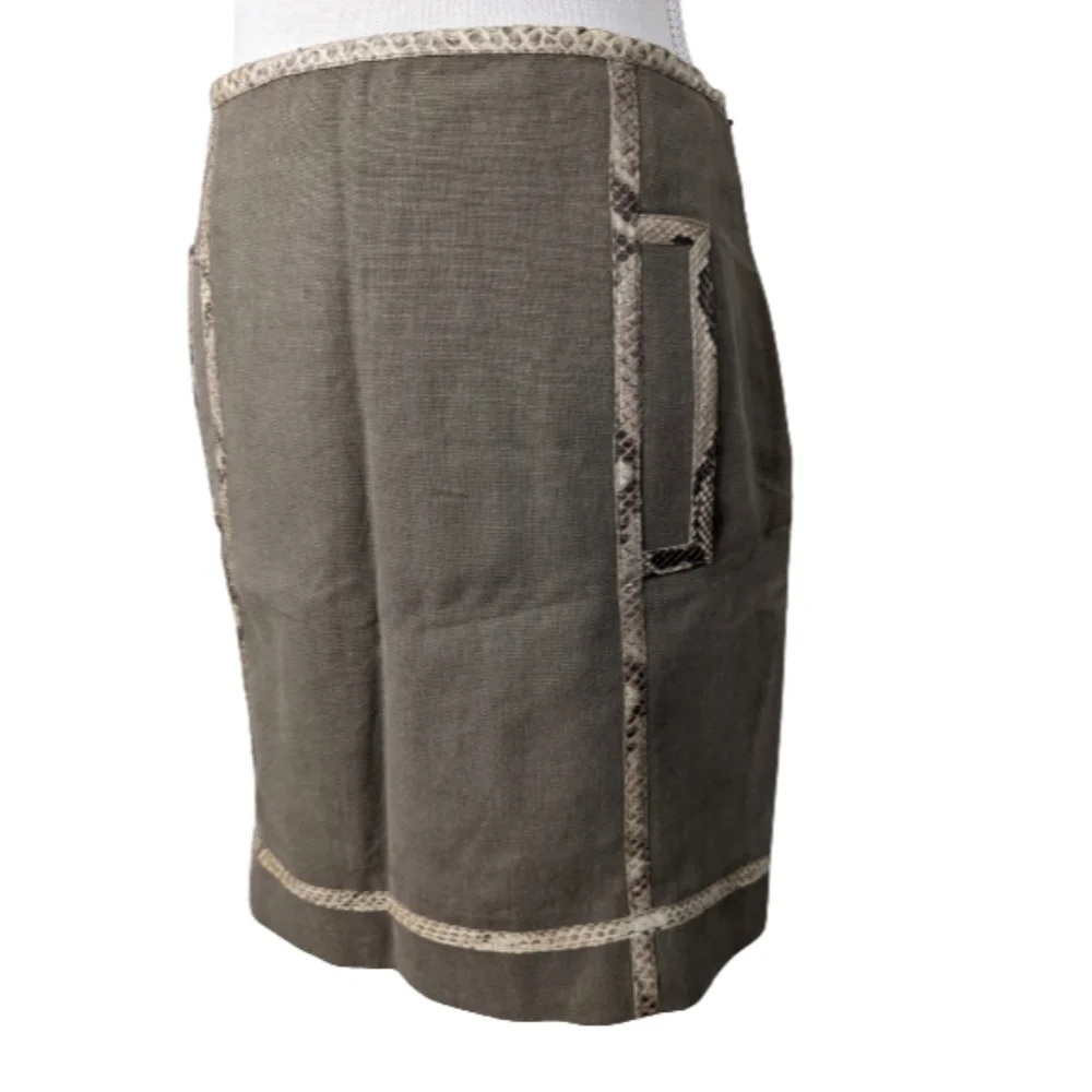 Michael Kors Python Trim Hemp Skirt 2